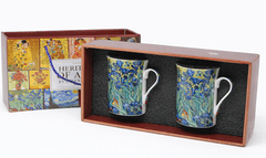 Porcelanaste skodelice 2 kosa Vincent van Gogh Irises luksuzno darilo