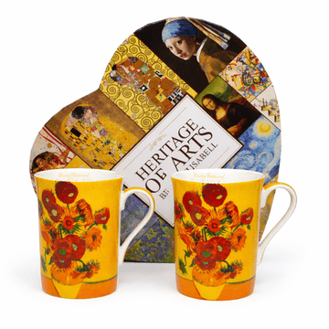 Porcelanaste skodelice 2 kosa Vincent van Gogh Sončnice luksuzno darilo