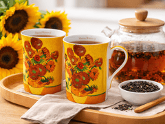 Porcelanaste skodelice 2 kosa Vincent van Gogh Sončnice luksuzno darilo