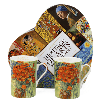 Komplet porcelanastih skodelic "Maki" - Vincent van Gogh kot darilo