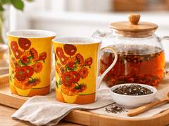 Porcelanaste skodelice 2 kosa Vincent van Gogh Sončnice luksuzno darilo
