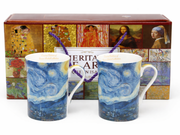 Porcelanaste skodelice 2 kosa Vincent van Gogh Zvezdna noč luksuzno darilo