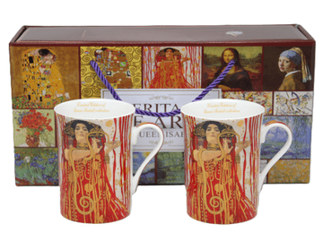 Porcelanaste skodelice 2 kosa Gustav Klimt Judith luksuzni darilni set
