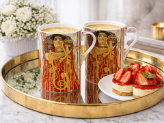 Porcelanaste skodelice 2 kosa Gustav Klimt Judith luksuzni darilni set