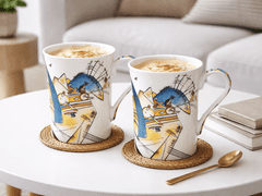 Porcelanaste skodelice, 2 kosa. Geometrijska abstrakcija, kot darilo