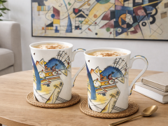 Porcelanaste skodelice, 2 kosa. Geometrijska abstrakcija, kot darilo