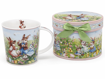 Porcelanasta skodelica 350 ml Darilna škatla z velikonočnimi zajčki