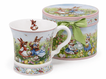 Porcelanasta skodelica 320 ml Darilna škatla z velikonočnimi zajčki