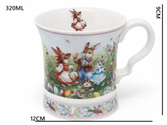 Porcelanasta skodelica 320 ml Darilna škatla z velikonočnimi zajčki