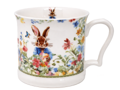 Porcelanasta skodelica 450 ml, darilna škatla z velikonočnimi rožicami