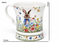 Porcelanasta skodelica 350 ml, darilna škatla z velikonočnimi rožicami