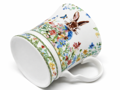 Porcelanasta skodelica 350 ml, darilna škatla z velikonočnimi rožicami