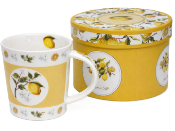 Porcelanasta skodelica 350 ml limone Darilna škatla za skodelico z limono