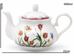 1L porcelanasti čajnik tulipani darilna škatla za čajnik