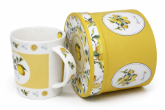 Porcelanasta skodelica 350 ml limone Darilna škatla za skodelico z limono