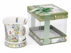 Porcelanasta skodelica 350 ml, darilna škatla z velikonočnimi rožicami