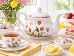 1L porcelanasti čajnik tulipani darilna škatla za čajnik