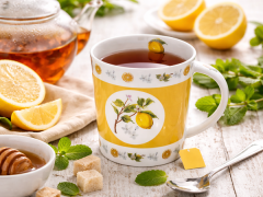 Porcelanasta skodelica 350 ml limone Darilna škatla za skodelico z limono