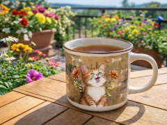 Porcelanasta skodelica 400 ml ART KOT darilna škatla