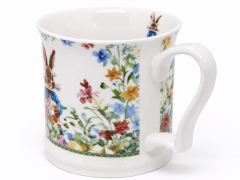 Porcelanasta skodelica 450 ml, darilna škatla z velikonočnimi rožicami
