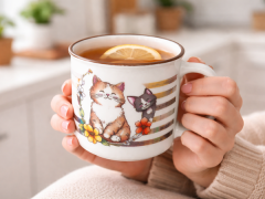 Porcelanasta skodelica CATS 400 ml + darilna škatla