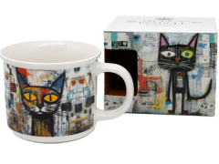 Porcelanasta skodelica ART KOT 400 ml + darilna škatla