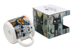 Porcelanasta skodelica ART KOT 400 ml + darilna škatla