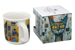 Porcelanasta skodelica 400 ml ART KOT darilna škatla