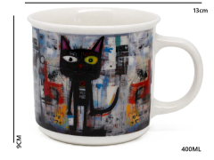 Porcelanasta skodelica 400 ml ART KOT darilna škatla