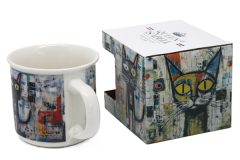 Porcelanasta skodelica 400 ml ART KOT darilna škatla
