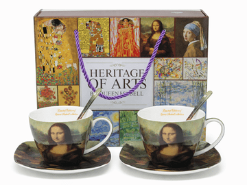 Porcelanaste skodelice in krožniki Mona Lisa, komplet 2 kosov - darilni set