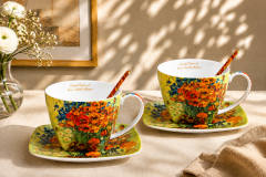 Porcelanaste skodelice "MAKOVI" - Vincent van Gogh za darilo, komplet 2 kosov