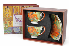 Porcelanaste skodelice 250 ml "Maki" - Vincent van Gogh za darilo, komplet 2 kosov