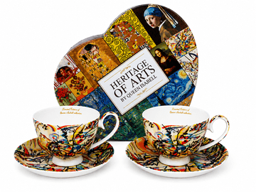 "Skodelice kraljice Izabell 2 kosa 250 ml Porcelansko srce Kandinsky kot darilo"