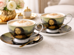Porcelanaste skodelice in krožniki Mona Lisa, komplet 2 kosov - darilni set
