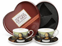 Porcelanaste skodelice in krožniki Mona Lisa, komplet 2 kosov - darilni set