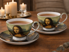 Porcelanaste skodelice in krožniki Mona Lisa, komplet 2 kosov - darilni set