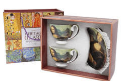 Porcelanaste skodelice in krožniki Mona Lisa, komplet 2 kosov - darilni set