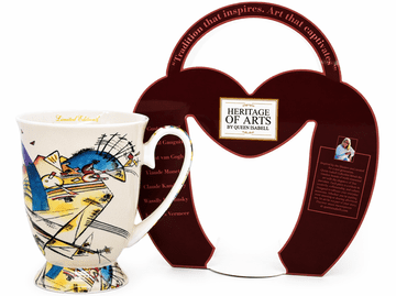 300 ml porcelanasta skodelica z geometrijsko abstrakcijo kot darilo