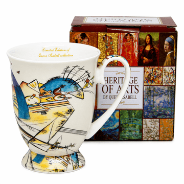 300 ml porcelanasta skodelica z geometrijsko abstrakcijo kot darilo