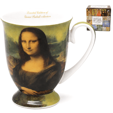 Porcelanasta skodelica "Mona Lisa" da Vinci 300 ml kot darilo za kraljico Izabelo