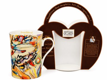Elegantna porcelanasta skodelica 300 ml v slogu Kandinskega + darilna škatla