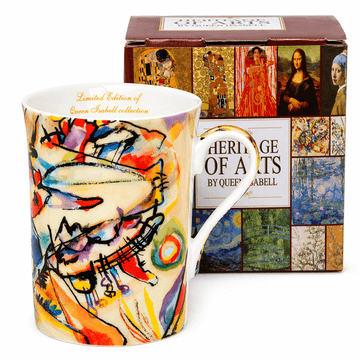 Elegantna porcelanasta skodelica 300 ml v slogu Kandinskega + darilna škatla