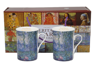 Porcelanaste skodelice 300 ml Van Gogh Waterlilies komplet 2 kosov kot darilo