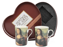 Porcelanaste skodelice 2 kosa Leonardo da Vinci "Mona Lisa" 300 ml kot darilo