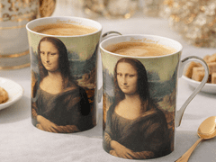 Porcelanaste skodelice 2 kosa Leonardo da Vinci "Mona Lisa" 300 ml kot darilo