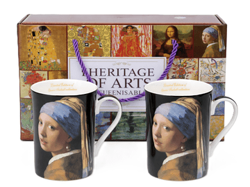 Porcelanasti vrčki 2x Vermeer "Dekle z bisernim uhanom" 300 ml luksuzni