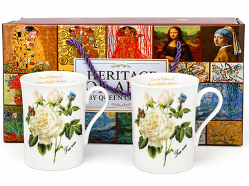 Komplet porcelanastih skodelic 300 ml v darilni škatli, kolekcija White Rose
