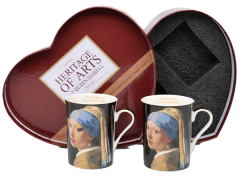 Porcelanasti vrčki 2x Vermeer "Dekle z bisernim uhanom" 300 ml luksuzni