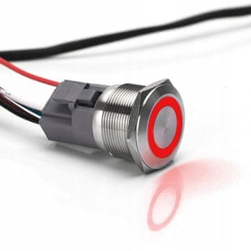 MONOSTABILNA GUMBNA VANDALOZOPROPNA 250V 5A 22x35MM RDEČA
